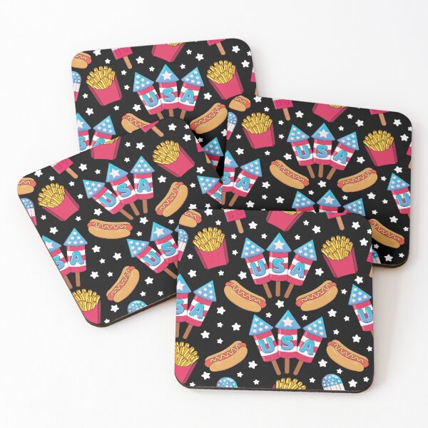 Item preview, 4th of July Seamless Pattern - Fireworks, Hot Dogs, Popsicles, Fries designed and sold by GlitterArtySVG.