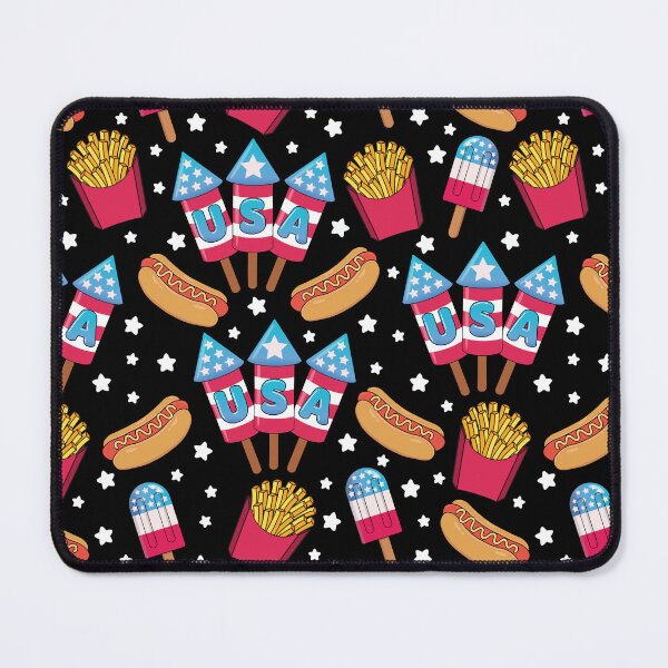 Item preview, 4th of July Seamless Pattern - Fireworks, Hot Dogs, Popsicles, Fries designed and sold by GlitterArtySVG.