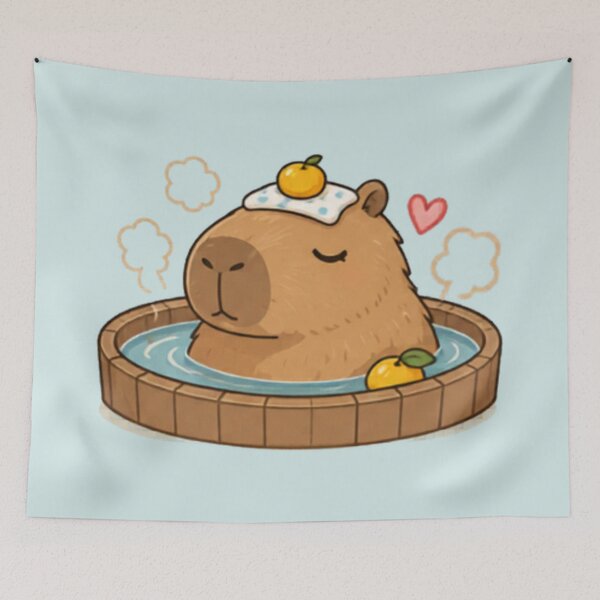 Item preview, Spa Day Capybara designed and sold by MellowMunchkins.