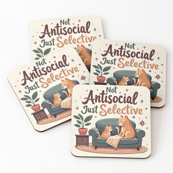 Item preview, Not Antisocial Just Selective funny introvert quote t-shirt design designed and sold by MilaPrintify.