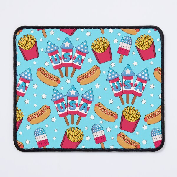 Item preview, 4th of July Seamless Pattern - Fireworks, Hot Dogs, Popsicles, Fries designed and sold by GlitterArtySVG.
