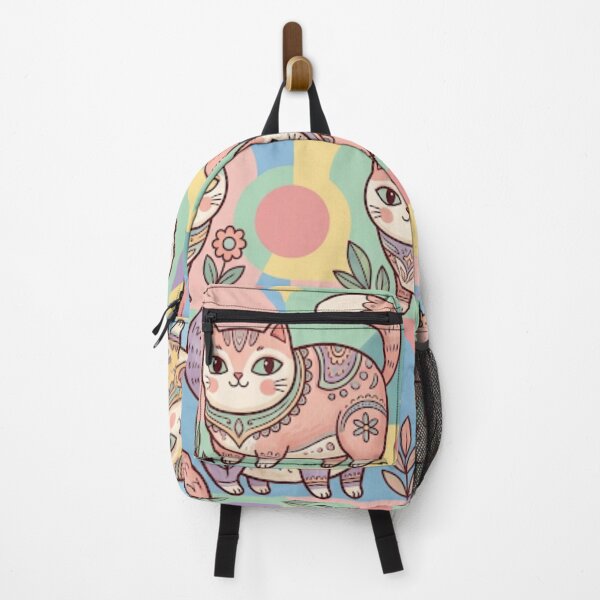 Item preview, Kawaii Pastel Folk Art Cats designed and sold by Iampoji.