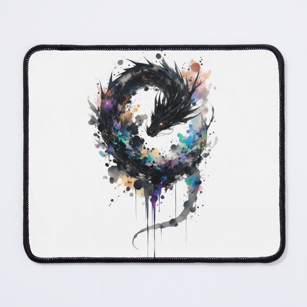 Item preview, Cosmic Shadow Dragon Watercolor Art | Celestial Fantasy Dragon Spiral Design designed and sold by Dyan4.