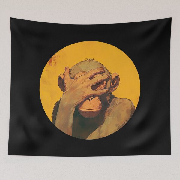 Item preview, Facepalm Monkey Reaction Illustration designed and sold by obstinator.