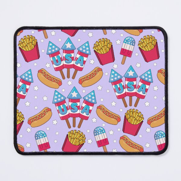 Item preview, 4th of July Seamless Pattern - Fireworks, Hot Dogs, Popsicles, Fries designed and sold by GlitterArtySVG.