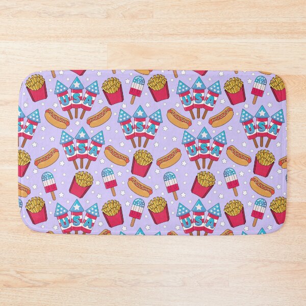 Item preview, 4th of July Seamless Pattern - Fireworks, Hot Dogs, Popsicles, Fries designed and sold by GlitterArtySVG.