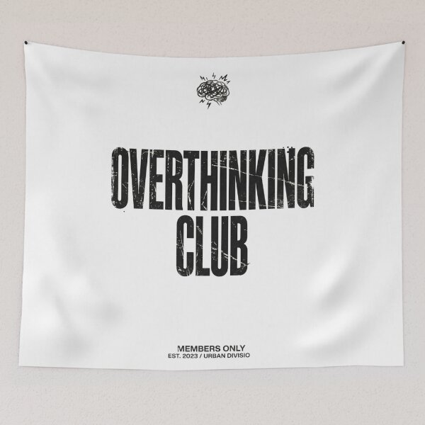 Item preview, Overthinking Club – Grunge Streetwear Typography designed and sold by krishna-artdesigns.