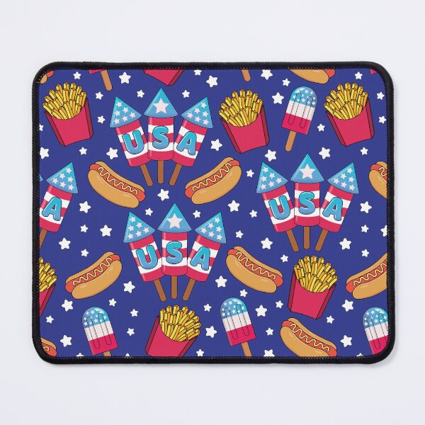 Item preview, 4th of July Seamless Pattern - Fireworks, Hot Dogs, Popsicles, Fries designed and sold by GlitterArtySVG.