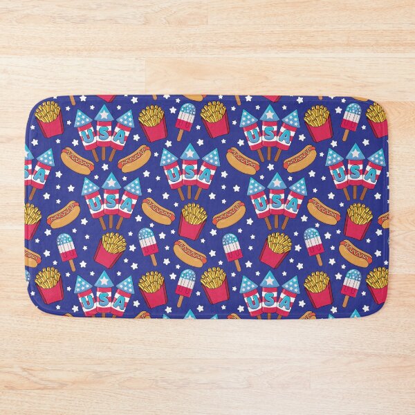 Item preview, 4th of July Seamless Pattern - Fireworks, Hot Dogs, Popsicles, Fries designed and sold by GlitterArtySVG.