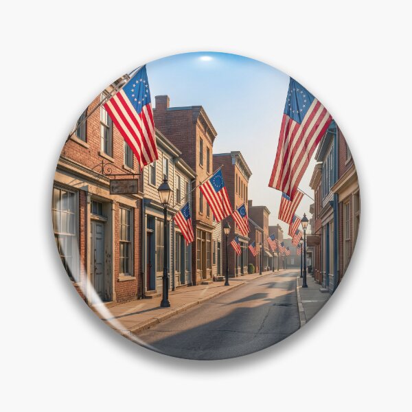 Item preview, USA 250 Anniversary Small Town American Flags designed and sold by Home Decor Art.