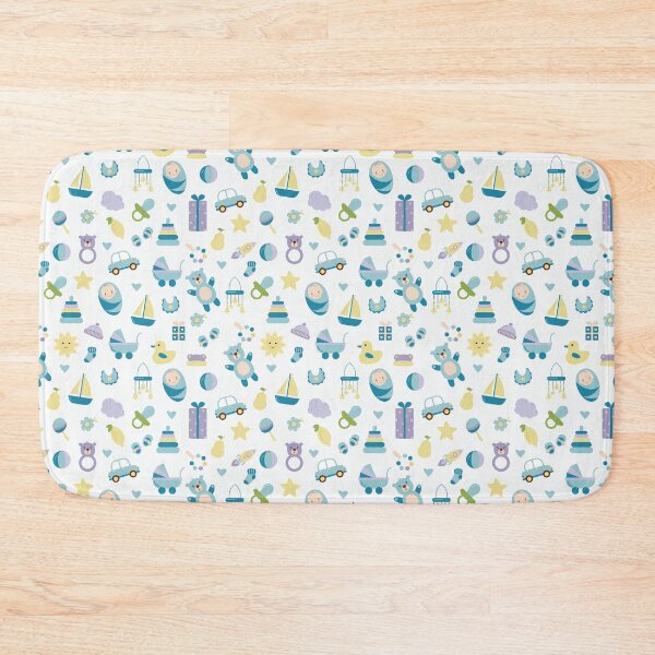 Item preview, Blue Baby Boy Nursery Pattern Toys Teddy Duck Newborn designed and sold by Zaya_art.