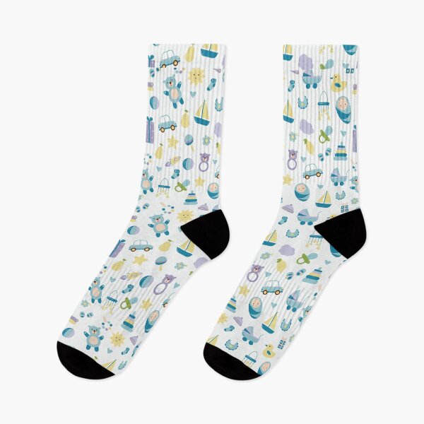 Item preview, Blue Baby Boy Nursery Pattern Toys Teddy Duck Newborn designed and sold by Zaya_art.