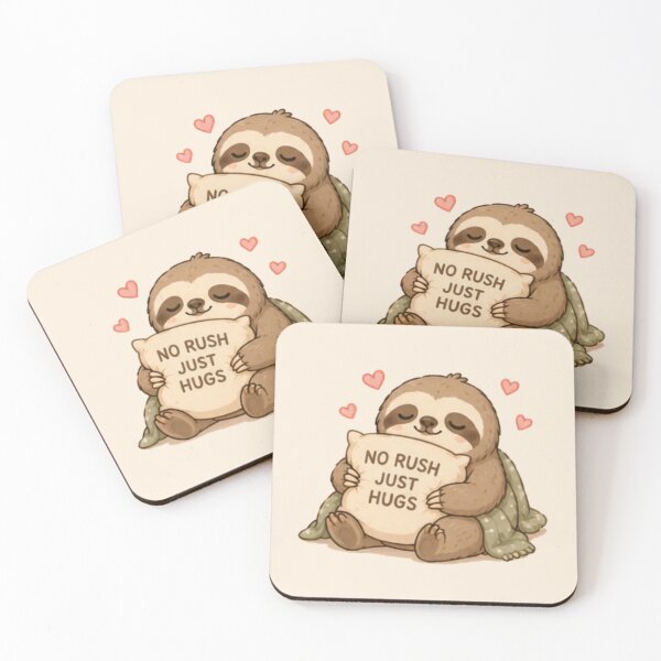 Item preview, No Rush Just Hugs Sloth designed and sold by MellowMunchkins.
