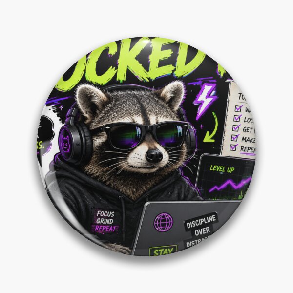 Item preview, Bro Is Locked In | Funny Gen Z Meme Raccoon Sticker designed and sold by Ananyamalik12.
