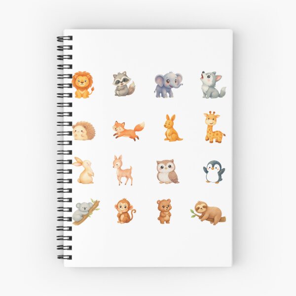 Item preview, Cute animals Sticker Pack Kawaii Baby Animals Aesthetic Animal Watercolor Sticker designed and sold by Art IN Pack.