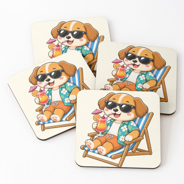 Item preview, Cool Puppy Dog Beach Chair Tropical Cocktail Summer designed and sold by Seculinator.
