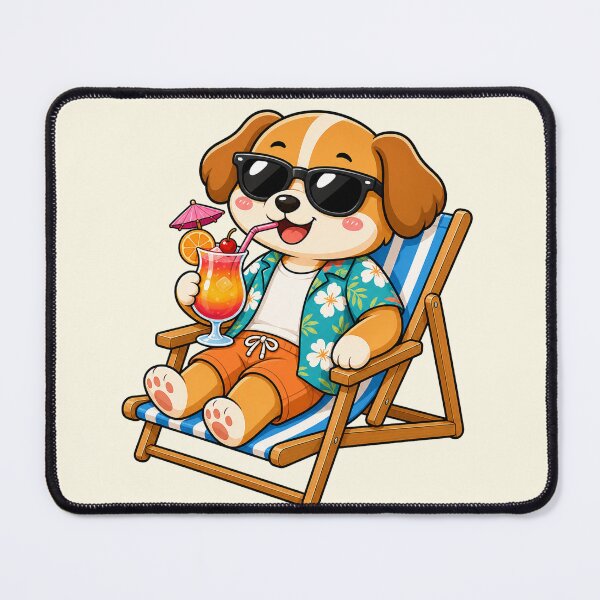 Item preview, Cool Puppy Dog Beach Chair Tropical Cocktail Summer designed and sold by Seculinator.