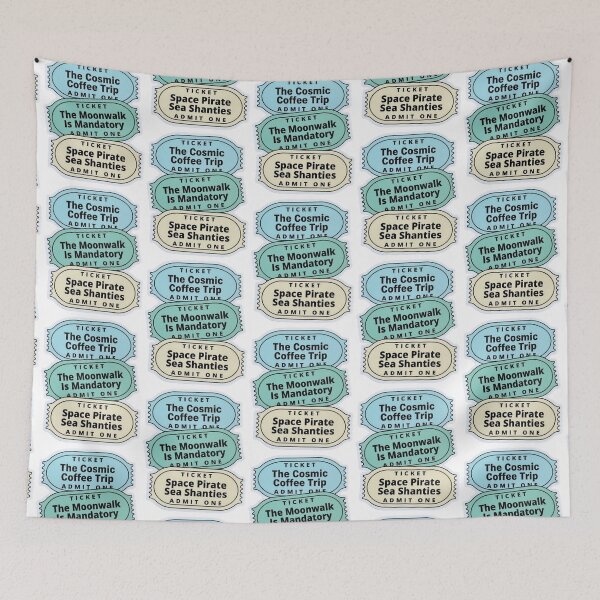 Item preview, Funny Retro Ticket Stub Sticker - Cosmic Space Theme Slang designed and sold by My-Hoodies.