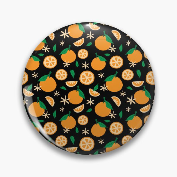 Item preview, Orange Citrus Fruit Pattern Black Background Botanical designed and sold by Zaya_art.