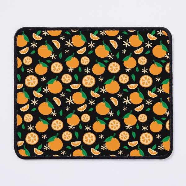 Item preview, Orange Citrus Fruit Pattern Black Background Botanical designed and sold by Zaya_art.