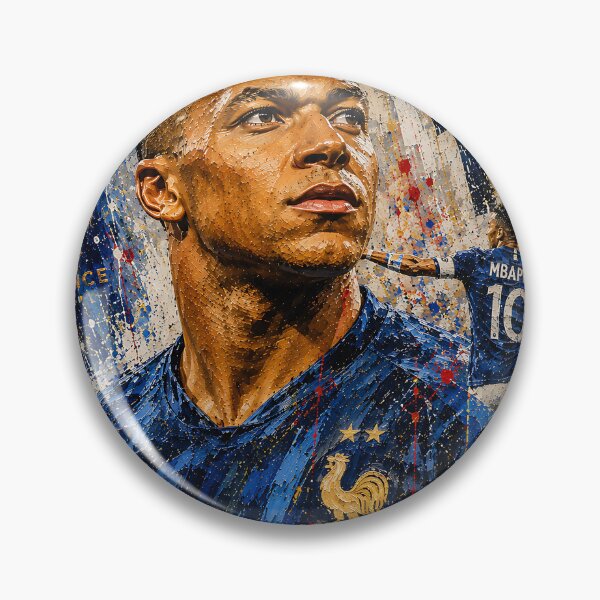 Item preview, Kylian Mbappé Portrait Art - French Soccer Superstar Wall Decor designed and sold by ArtistrySky.