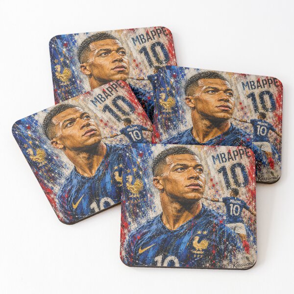 Item preview, Kylian Mbappé Portrait Art - French Soccer Superstar Wall Decor designed and sold by ArtistrySky.