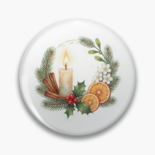 Artikelvorschau, Christmas Wreath Sticker | Holiday Candle Decor entworfen und verkauft von AillustriaAK.