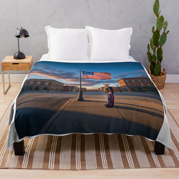 Item preview, US Marine American Flag Portrait designed and sold by Home Decor Art.