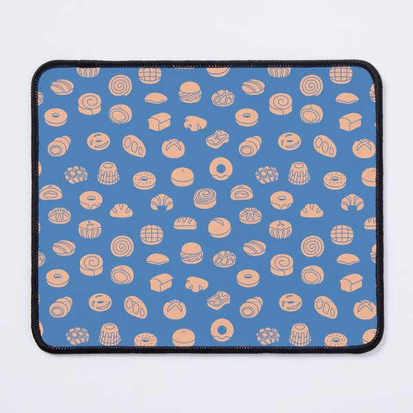 Item preview, Blue Bakery Bread Pastry Doodle Pattern Peach Baked Goods designed and sold by Zaya_art.