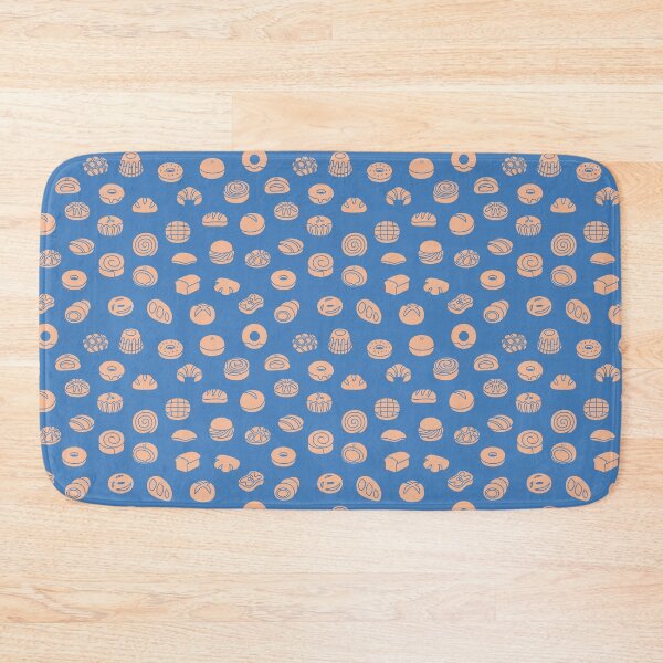 Item preview, Blue Bakery Bread Pastry Doodle Pattern Peach Baked Goods designed and sold by Zaya_art.