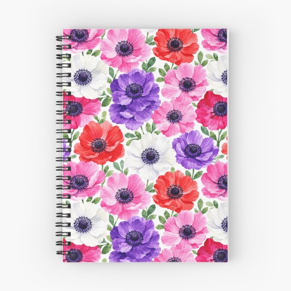 Item preview, Anemone Field Dark Center Watercolor Seamless Pattern designed and sold by Inkworksbyshery.