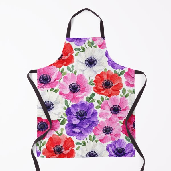 Item preview, Anemone Field Dark Center Watercolor Seamless Pattern designed and sold by Inkworksbyshery.