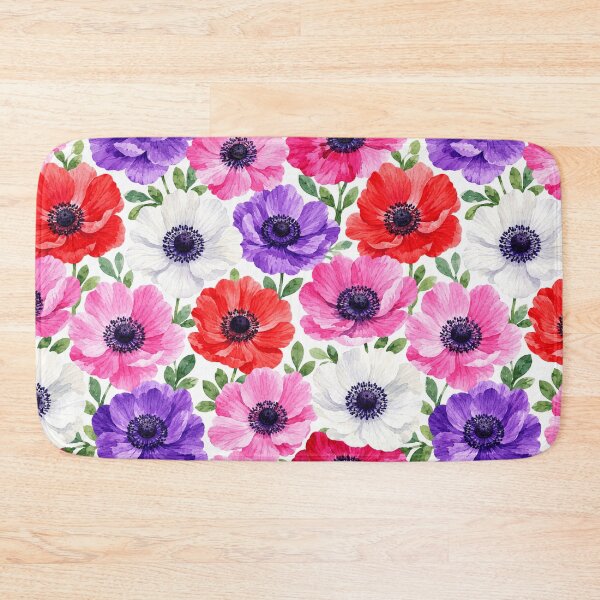 Item preview, Anemone Field Dark Center Watercolor Seamless Pattern designed and sold by Inkworksbyshery.