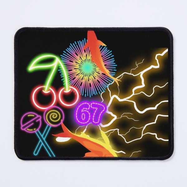 Item preview, Vibrant Retro Neon Collage - Cyberpunk Koi Fish Cherry and Lightning Art designed and sold by alalame.