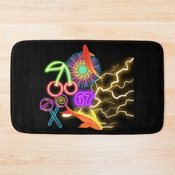 Item preview, Vibrant Retro Neon Collage - Cyberpunk Koi Fish Cherry and Lightning Art designed and sold by alalame.