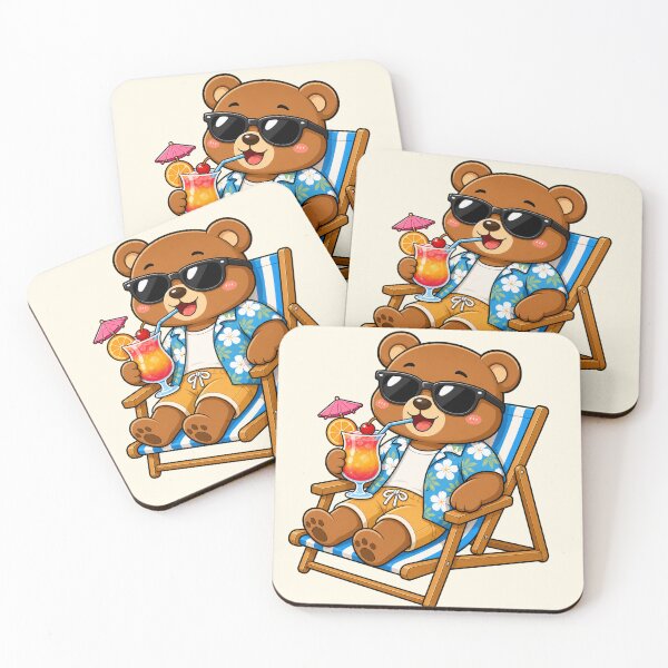 Item preview, Cool Teddy Bear Beach Chair Tropical Cocktail Summer designed and sold by Seculinator.