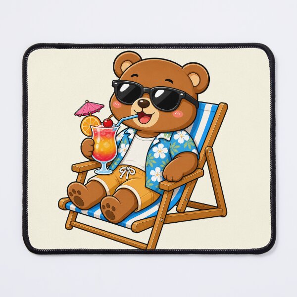 Item preview, Cool Teddy Bear Beach Chair Tropical Cocktail Summer designed and sold by Seculinator.