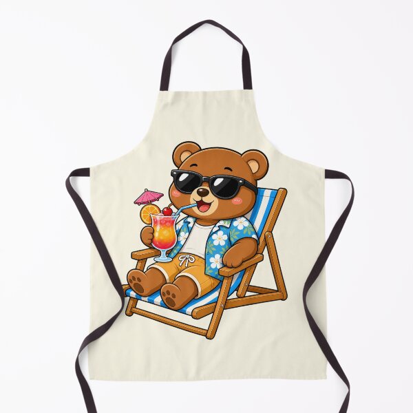 Item preview, Cool Teddy Bear Beach Chair Tropical Cocktail Summer designed and sold by Seculinator.