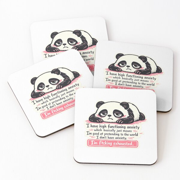 Item preview, Tired Panda High Functioning Anxiety Burnout Sticker designed and sold by MIROUZ2000.