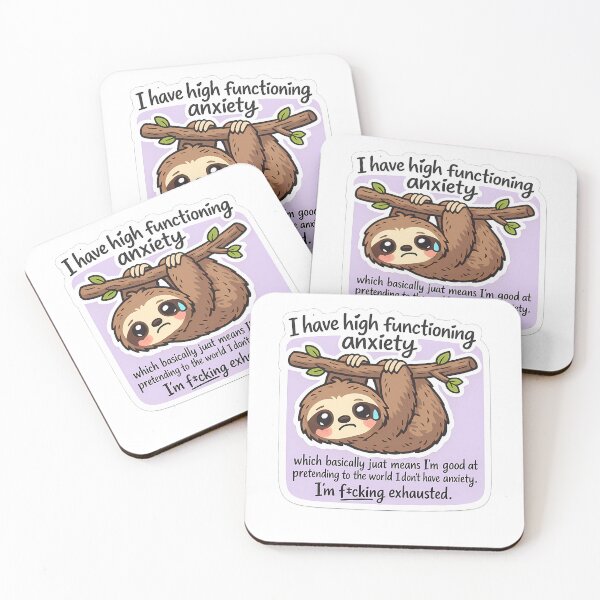 Item preview, Anxious Sloth High Functioning Anxiety Sarcastic Sticker designed and sold by MIROUZ2000.