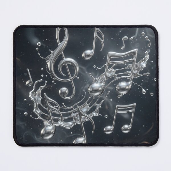 Item preview, Silver Liquid Metallic Musical Notes Splashing designed and sold by Pioneer Spirit Market.