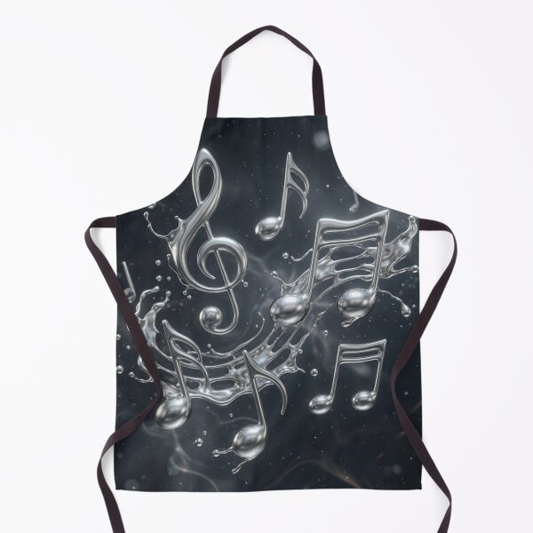Item preview, Silver Liquid Metallic Musical Notes Splashing designed and sold by Pioneer Spirit Market.