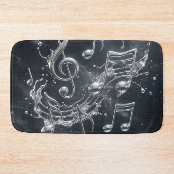 Item preview, Silver Liquid Metallic Musical Notes Splashing designed and sold by Pioneer Spirit Market.