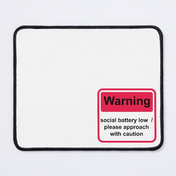 Item preview, Retro Corporate Warning Label Social Battery Low Funny Introvert Sticker designed and sold by MadCatDesign77.
