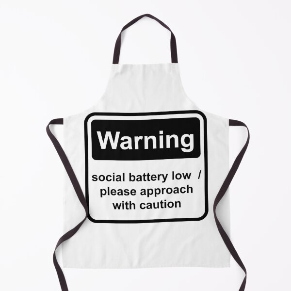 Item preview, Retro Corporate Warning Label Social Battery Low Funny Introvert Sticker designed and sold by MadCatDesign77.