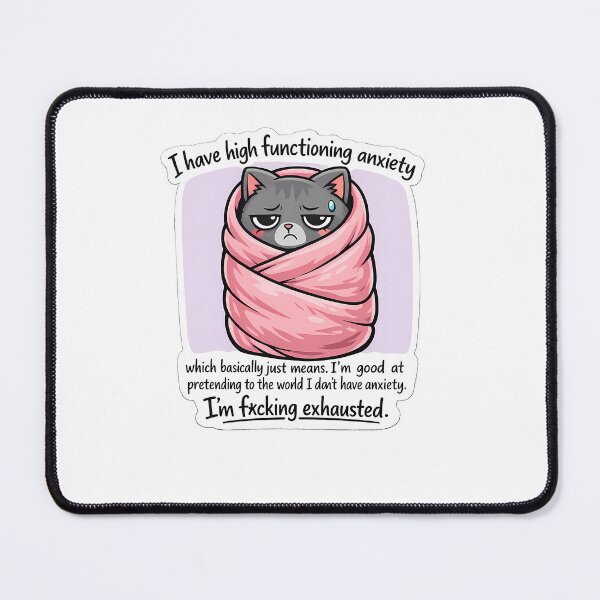 Item preview, Tired Burrito Cat High Functioning Anxiety Sticker designed and sold by MIROUZ2000.