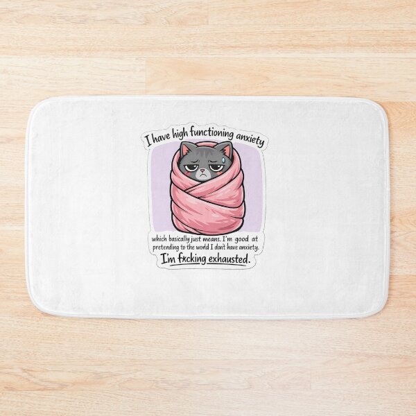 Item preview, Tired Burrito Cat High Functioning Anxiety Sticker designed and sold by MIROUZ2000.