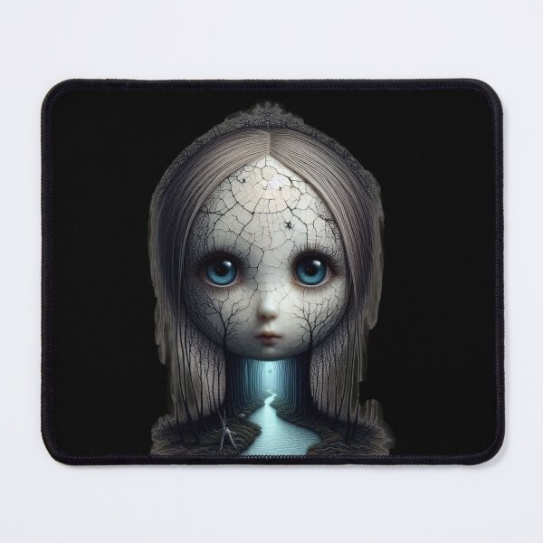 Item preview, Botanical Nightmare Cracked Doll Face with Forest River Path designed and sold by LujziWorld.
