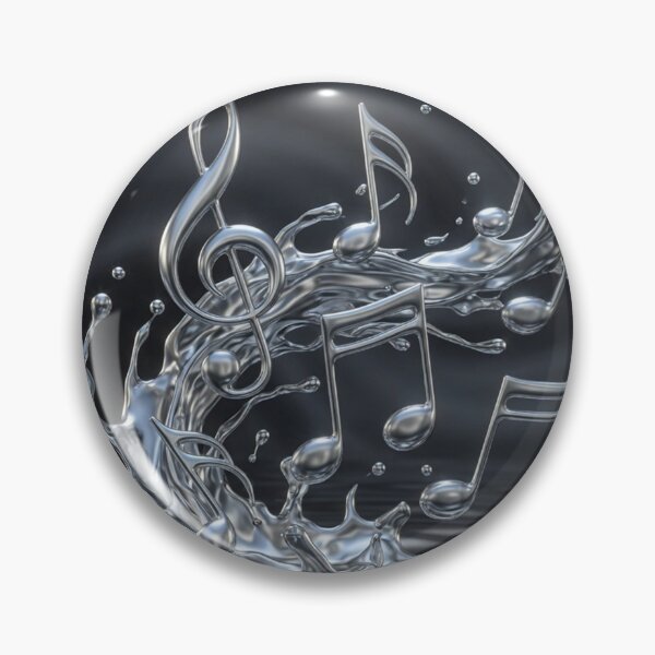 Item preview, Silver Liquid Metallic Musical Notes Splashing from Water designed and sold by Pioneer Spirit Market.