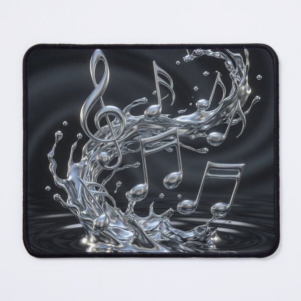 Item preview, Silver Liquid Metallic Musical Notes Splashing from Water designed and sold by Pioneer Spirit Market.